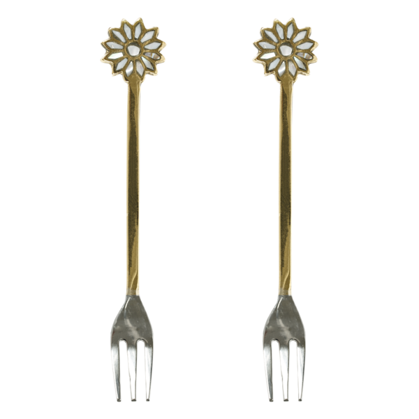 Daisy pearl cake forks ( set of 2) | A La collection