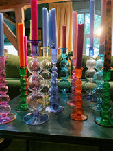 Afbeelding in Gallery-weergave laden, Aqua blue bubble glass Candle Holder | Anna+Nina
