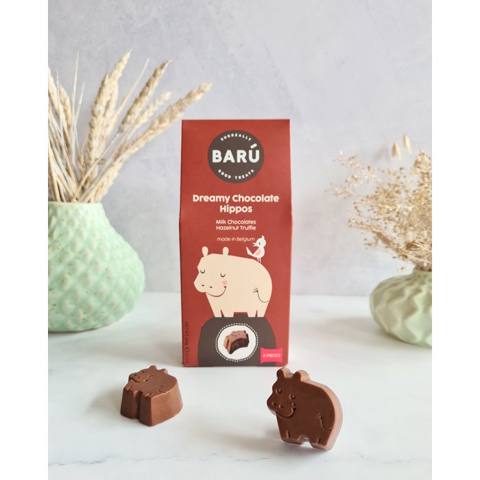 Dreamy Chocolate Hippos Milk Chocolate & Hazelnut Truffle 60g/4pcs